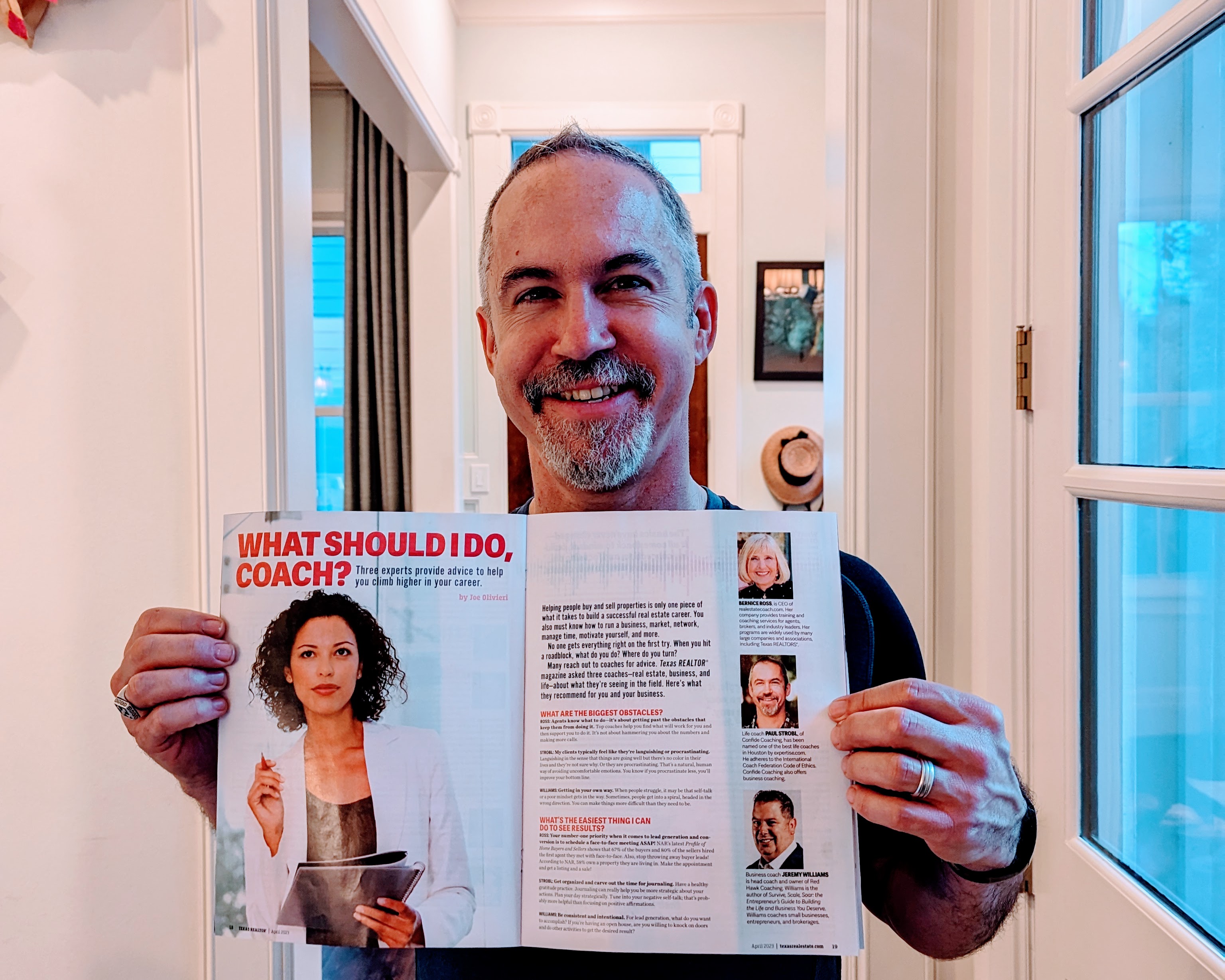 Paul Strobl professional coach with article in which he is featured in Texas Realtor Magazine April 2023