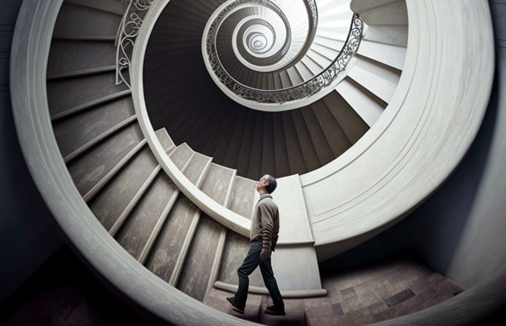 spiral staircase man