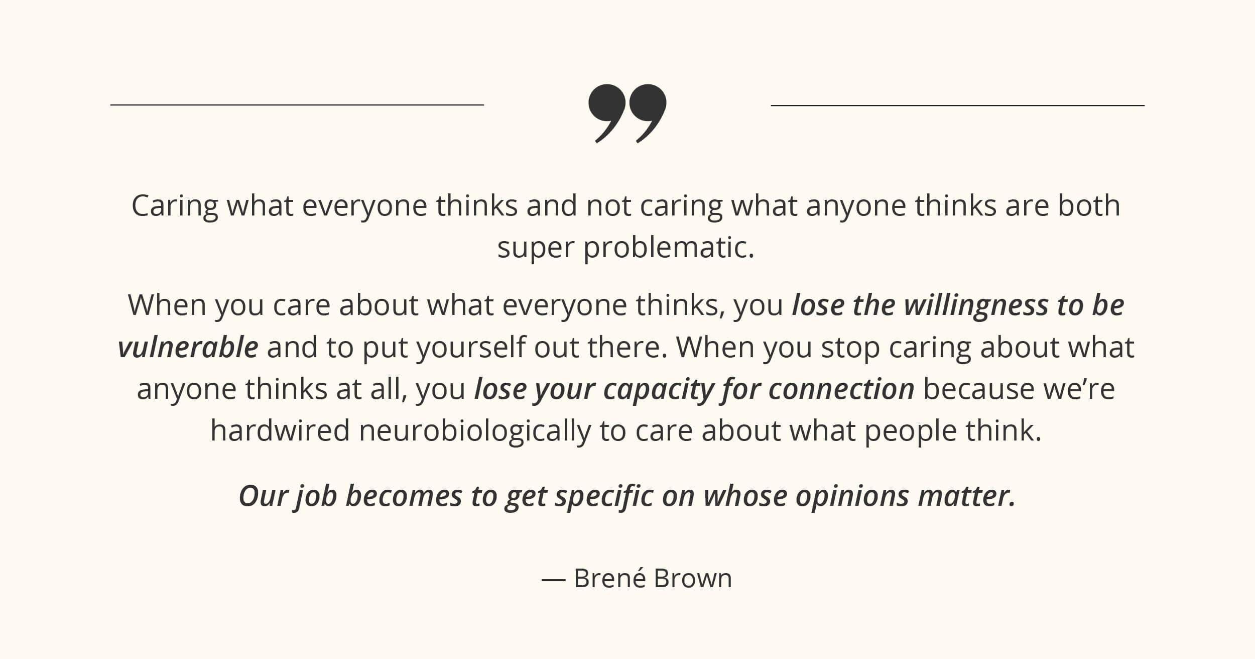 brene brown quote on people opinions