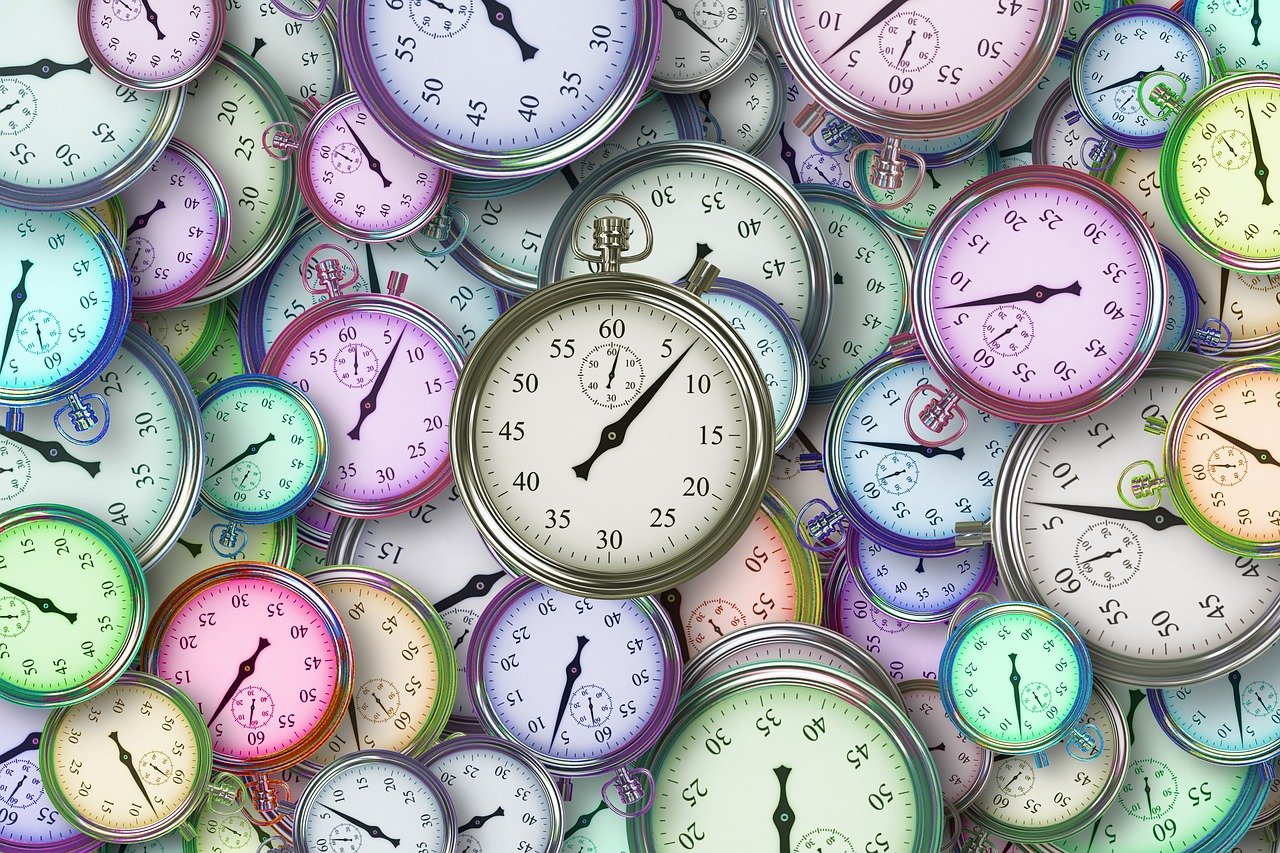 clocks different colors productivity