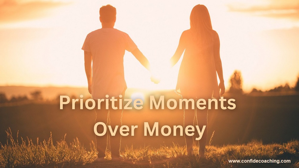 prioritize moment over money couple sunset