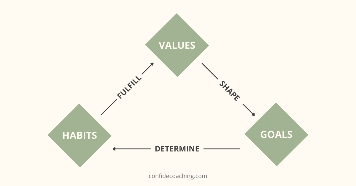 values habits goals relation