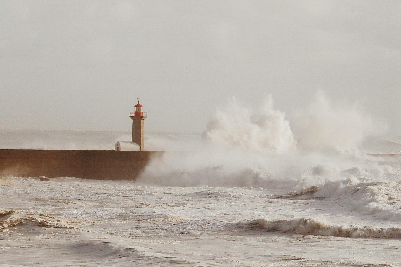 lighthouse during the storm