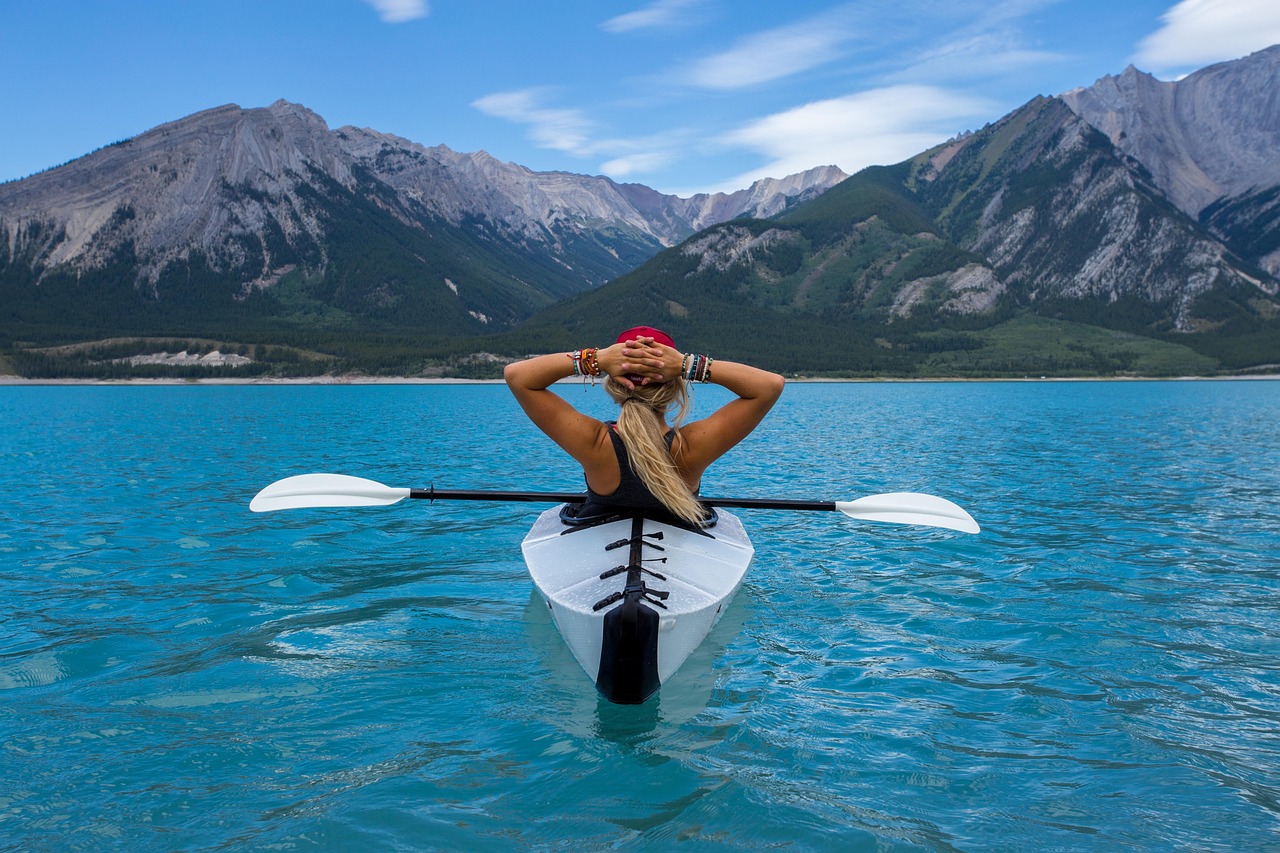 woman kayak leisure happiness